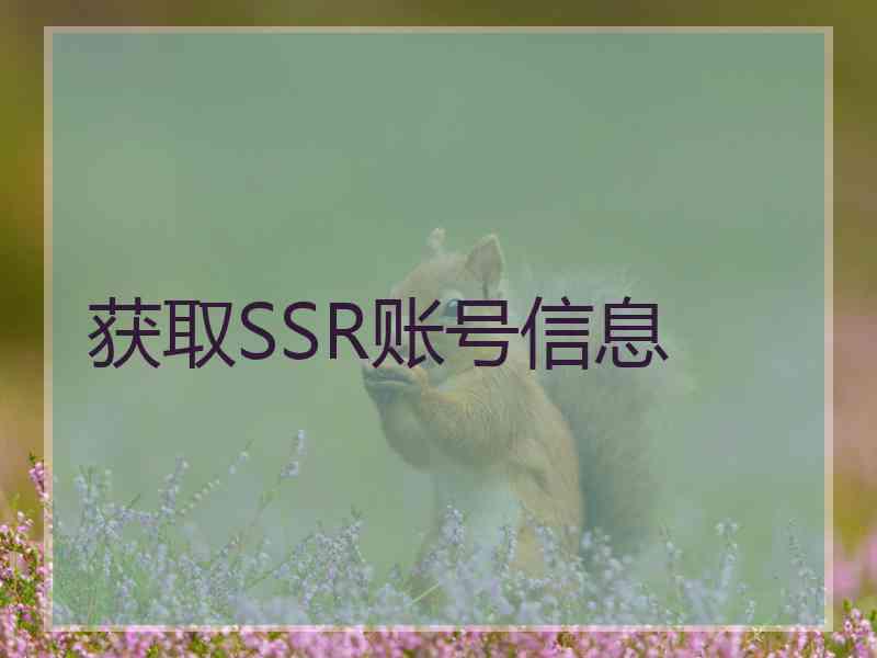 获取SSR账号信息