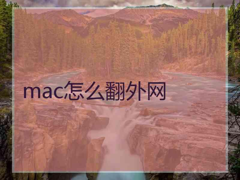 mac怎么翻外网